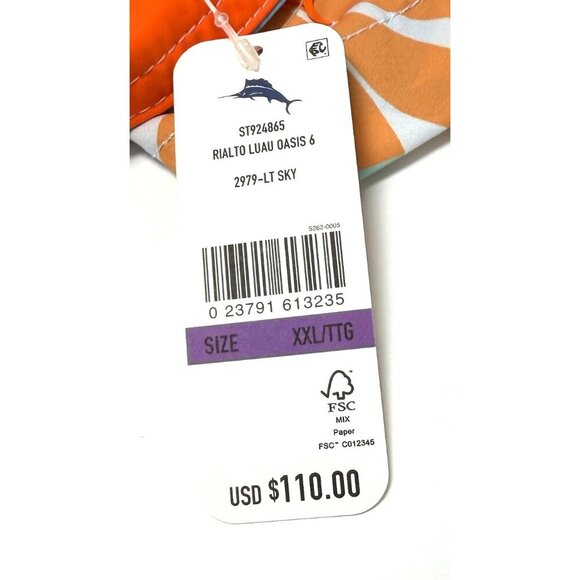 Tommy Bahama Mens Blue Tropical Luau Pockets Board Shorts Swimwear Sz XXL New - Picture 9 of 13